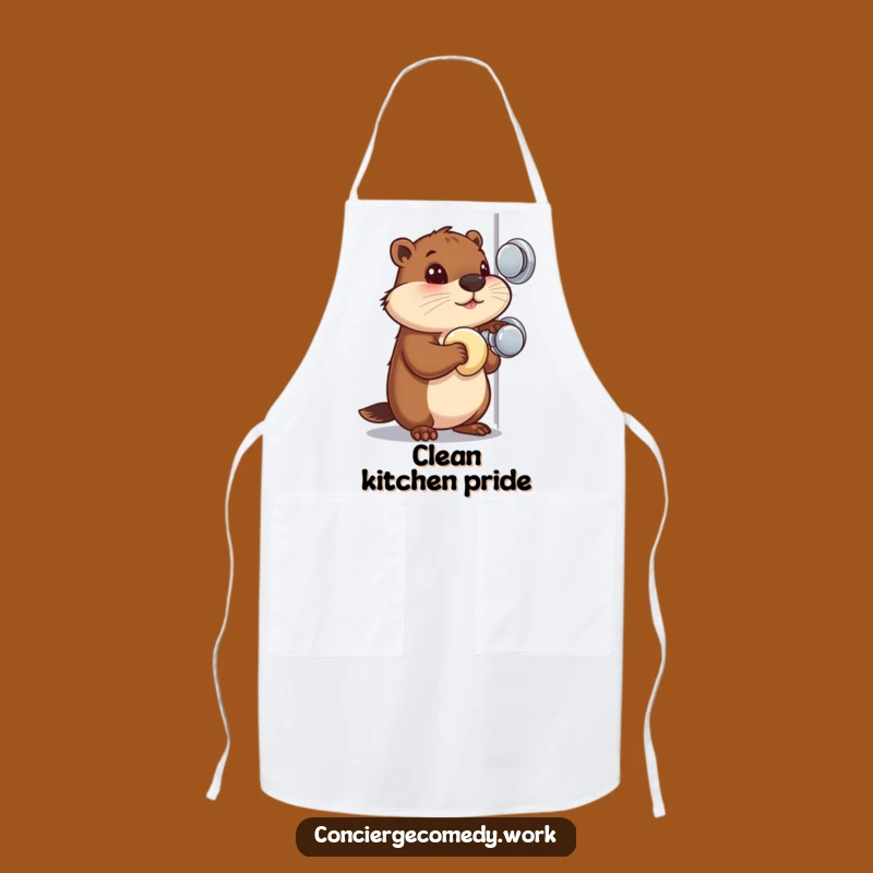 Funny Beaver Doorknob Apron: Work with Focused Flair