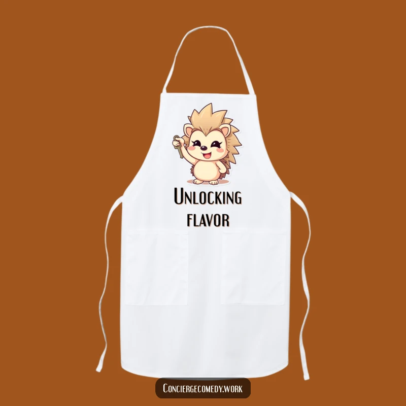 Funny Cheerful Hedgehog Apron, Kitchen Optimism Wear, Ideal Funny Gift