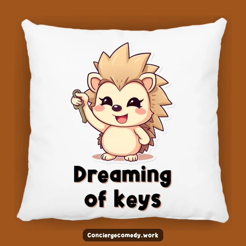 Funny Cheerful Hedgehog Pillow, Cozy Optimism Decor, Perfect Funny Gift