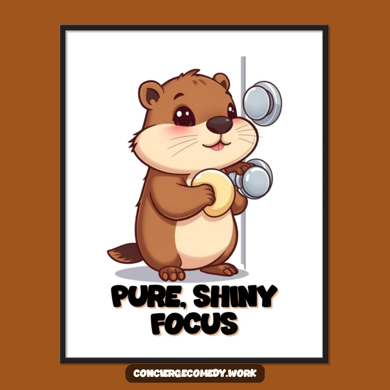 Funny Beaver Doorknob Digital Art: Instant Focus for Your Walls