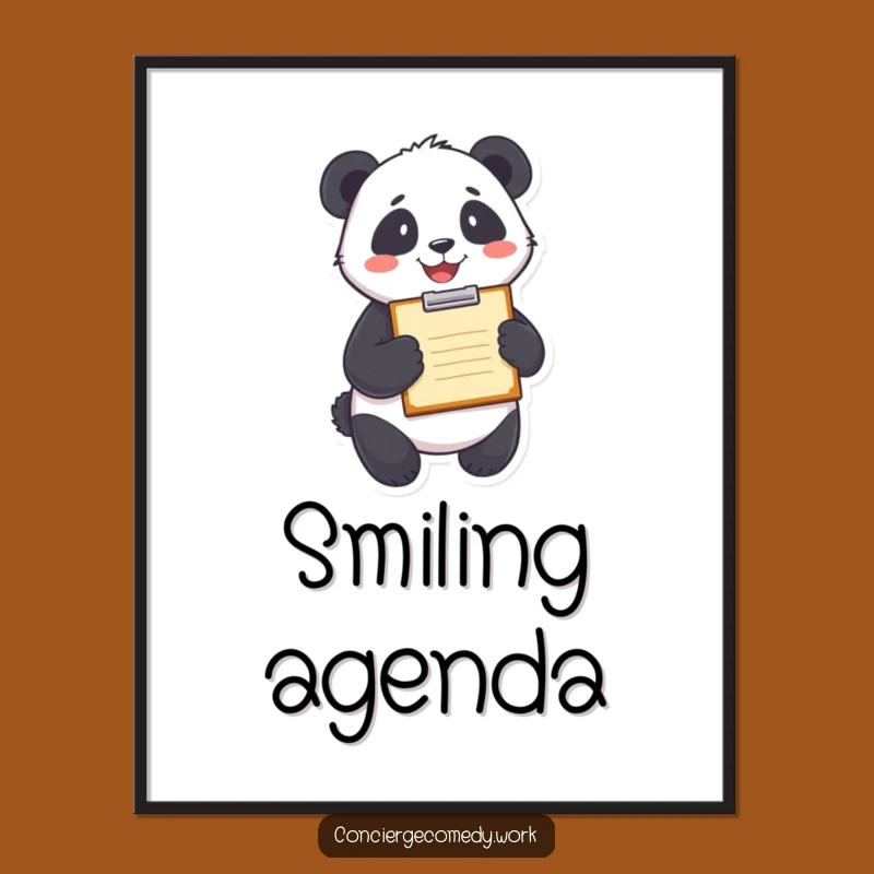 Funny Panda Clipboard Digital Art - Instant Download for Organized Spaces!