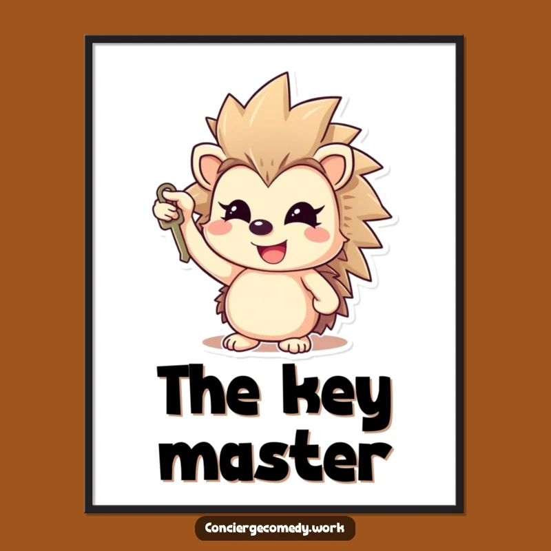 Funny Cheerful Hedgehog Digital Art Print, Instant Optimism Decor, Hilarious Download