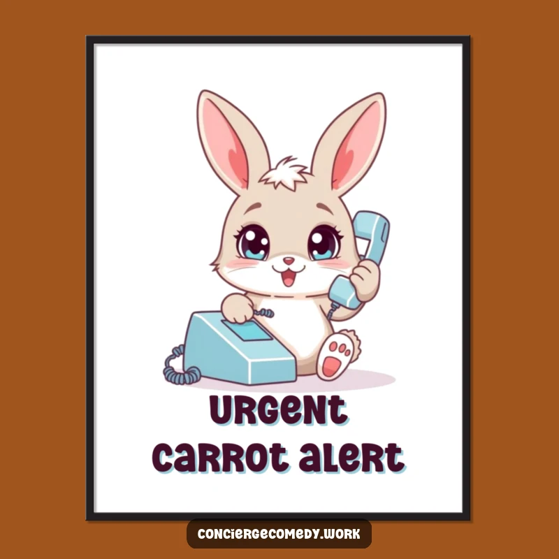 Funny Bunny Phone Art Print: Playful Rabbit Digital Download, Instant Funny Gift