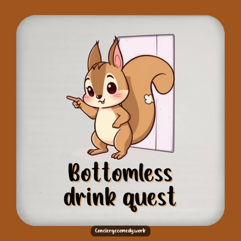 Funny Curious Squirrel Tiptoeing Coaster - Invisible Door Drink Protection