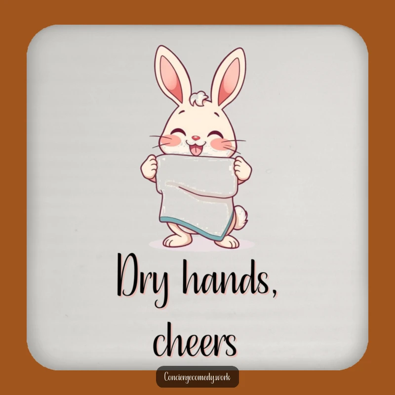 Funny Bunny Towel Drink Coaster: Protect Surfaces with Charm