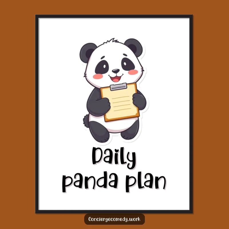 Funny Panda Clipboard Poster - Whimsical Wall Art for Organizers!