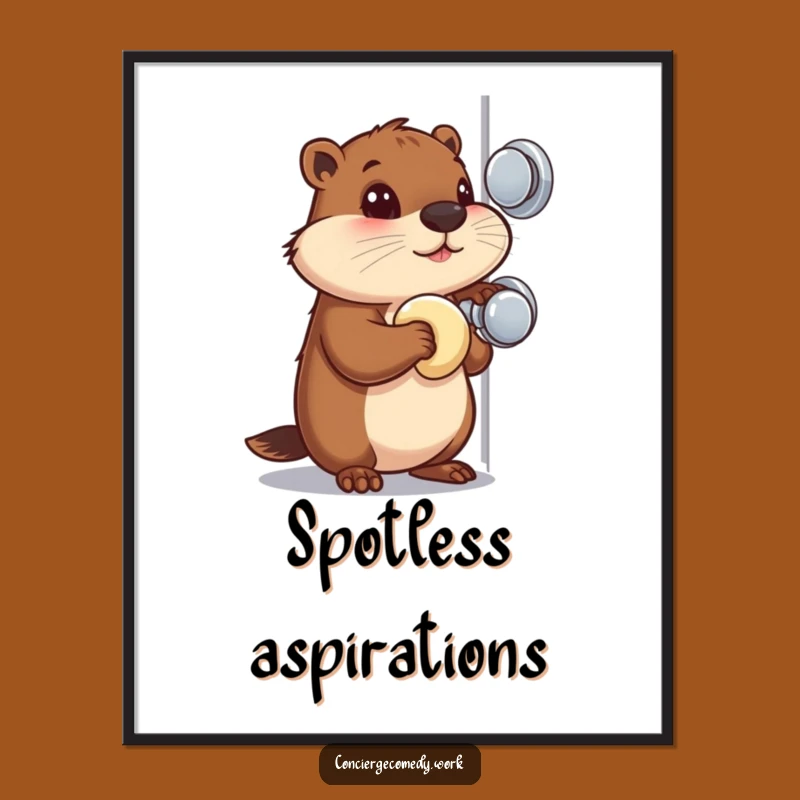 Funny Beaver Doorknob Poster: Inspiring Art for Diligent Minds