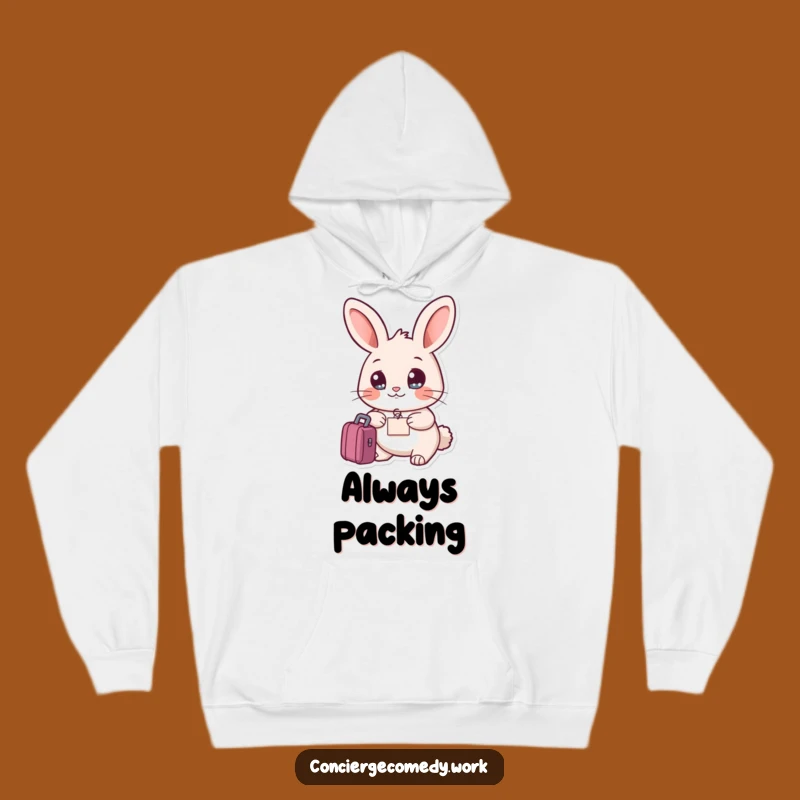 Funny Friendly Rabbit Hoodie, Cozy Adventure Apparel, Perfect Funny Gift