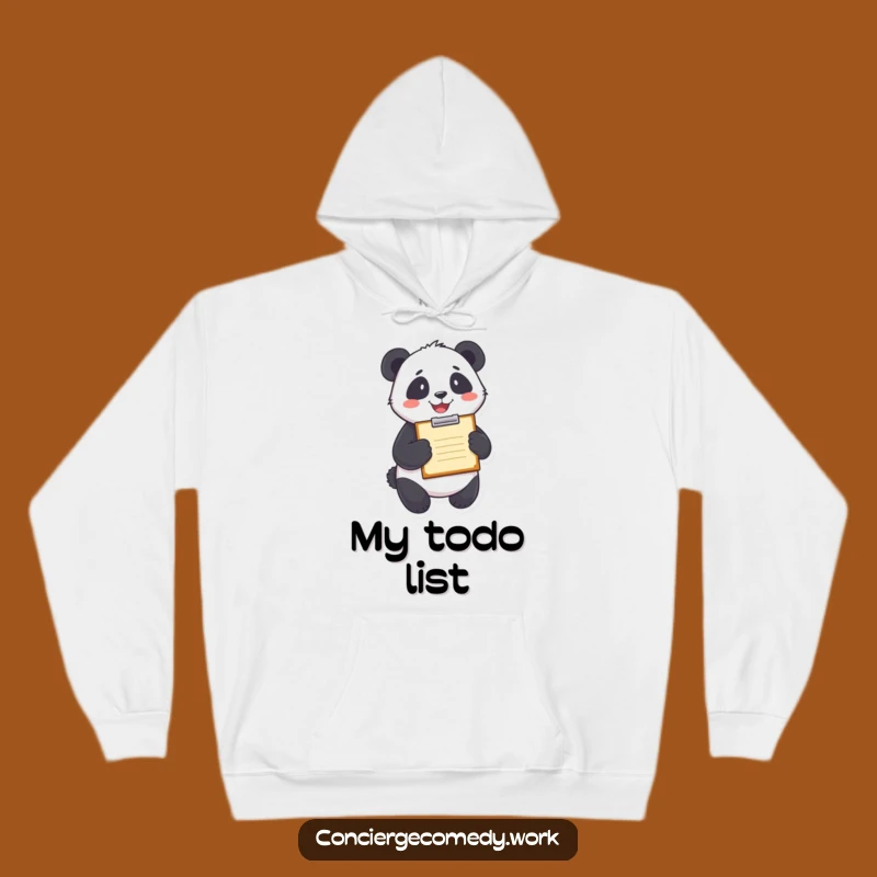 Funny Panda Clipboard Hoodie - Cozy Comfort for the Organized!