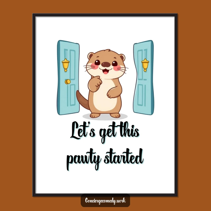 Funny Free Printable Otter Entrance Wall Art - Downloadable Humorous Decor