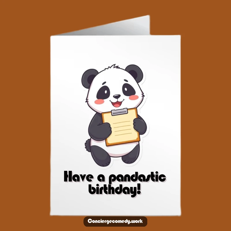 Free Printable Birthday Card: Happy Panda Clipboard, Cheerful DIY Downloadable Gift