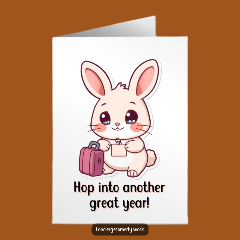 Funny Free Printable Birthday Card: Rabbit's Adventure Birthday Downloadable Gift!