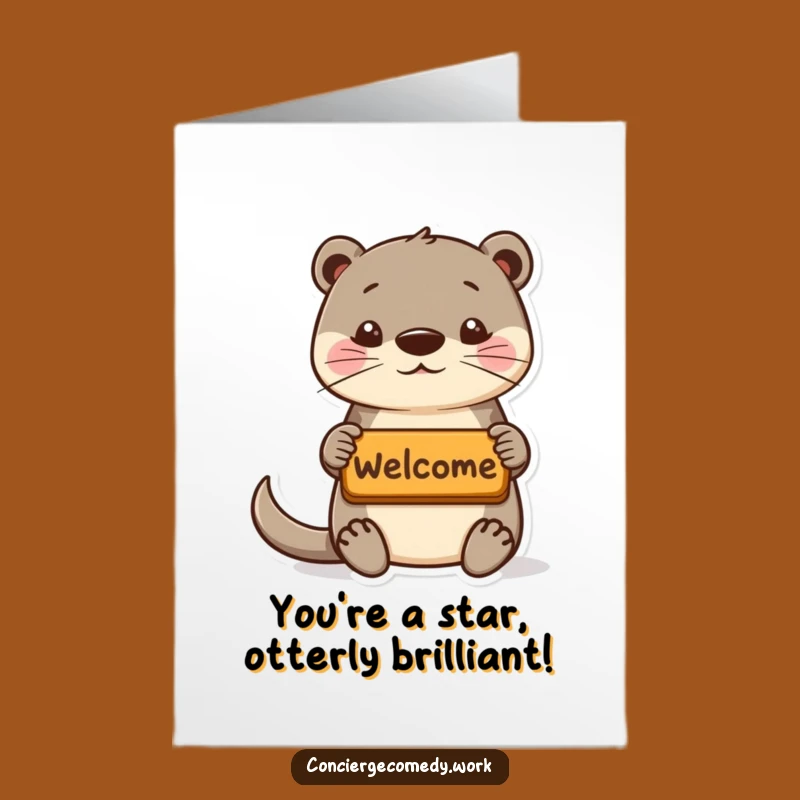 Free Printable Congrats Card: Otter Welcomes Your Success Downloadable Gift!