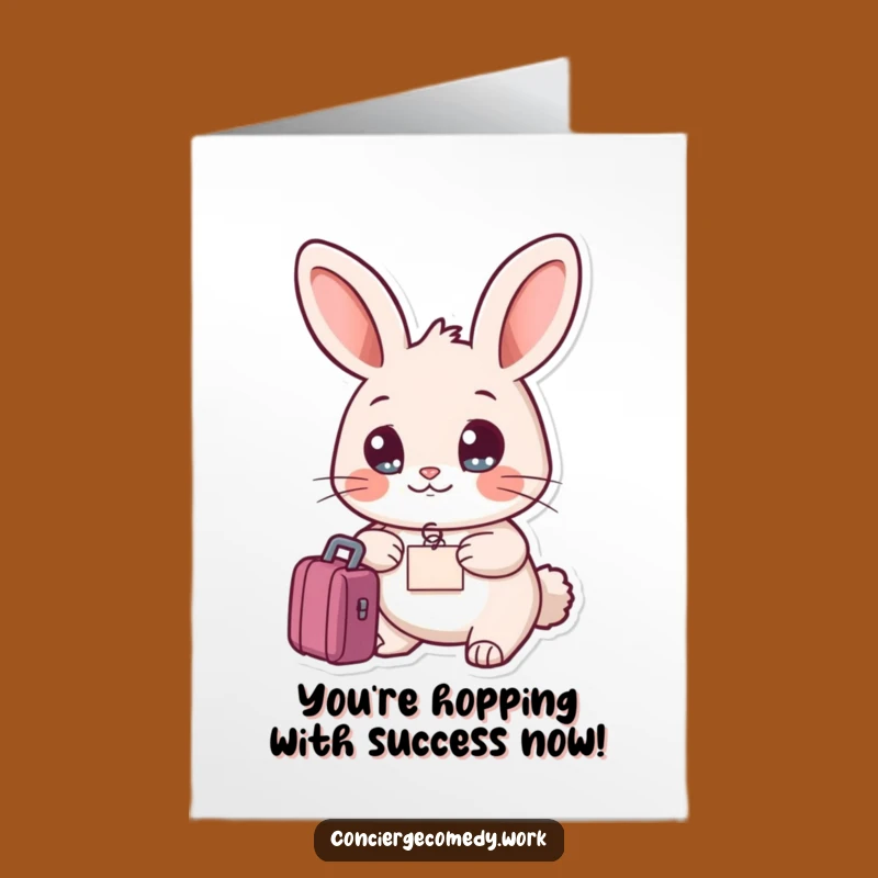 Free Printable Congrats Card: Rabbit's Journey to Success Downloadable Gift!