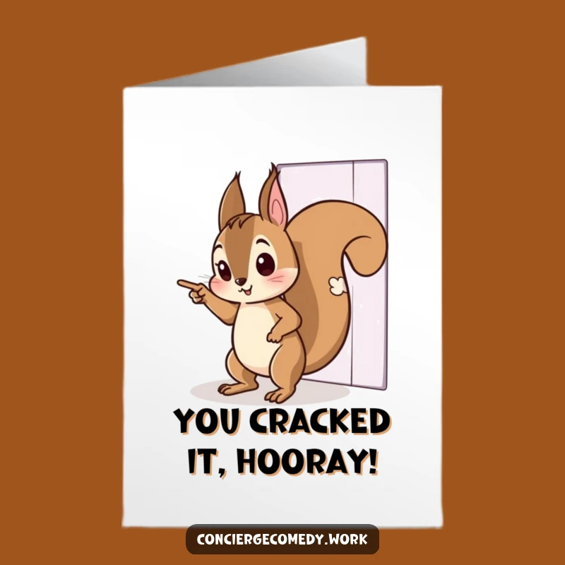 Free Printable Squirrel Congratulations Card: Invisible Door Point Funny Downloadable Gift