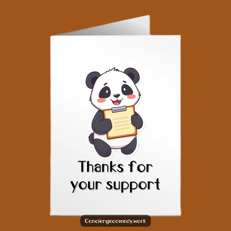 Free Printable Thank You Card: Panda Clipboard, Grateful DIY Download