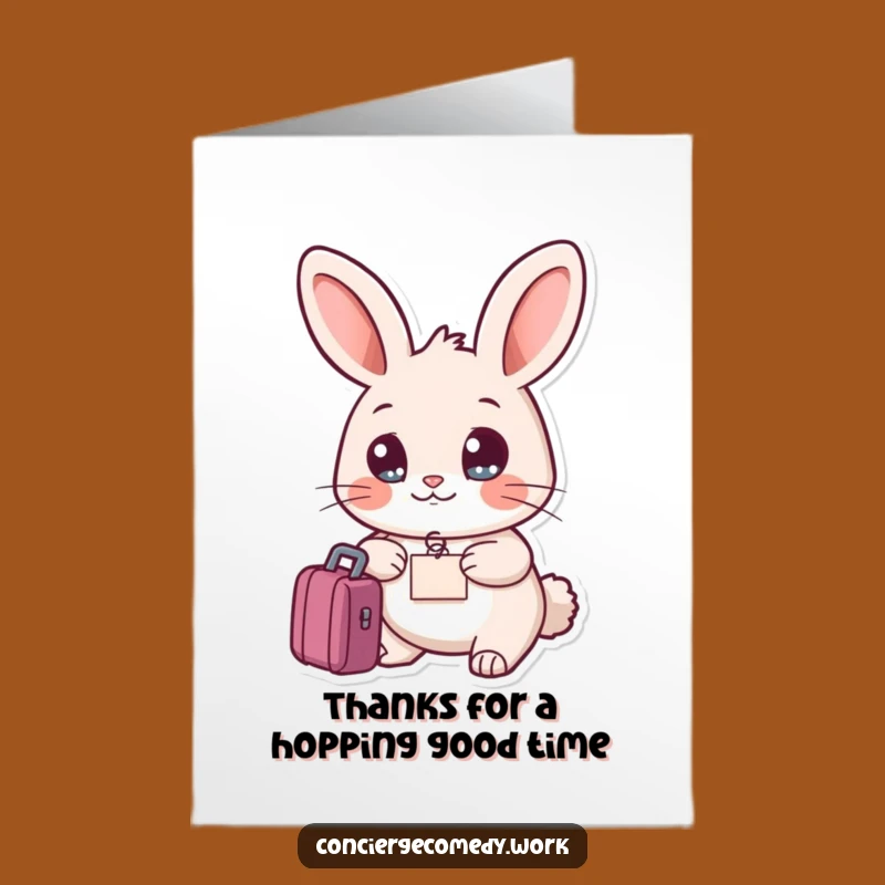 Free Printable Thank You Card: Rabbit's Travel Thanks Downloadable Gift!