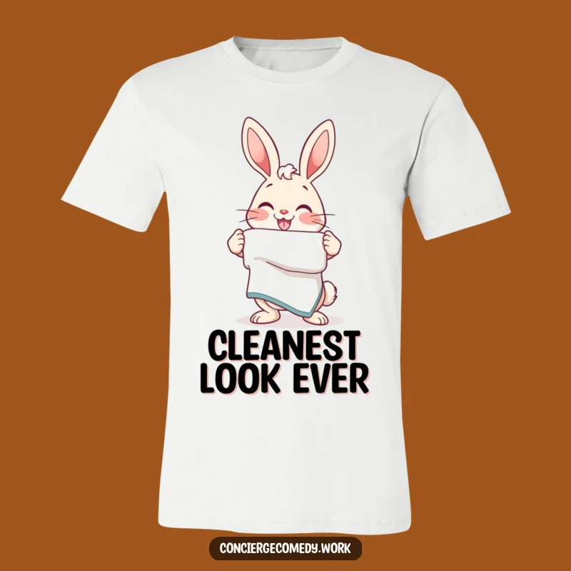 Funny Bunny Towel T-Shirt: Wear Your Tidiness with Pride