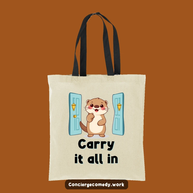 Funny Otter Entrance Tote: Smiling Otter Bag for Adventures, a Chic Funny Gift