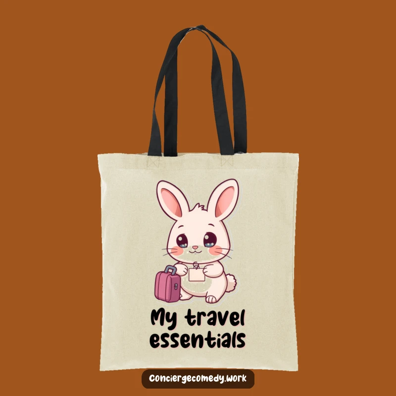 Funny Friendly Rabbit Tote Bag, Travel Accessory, Ideal Funny Gift